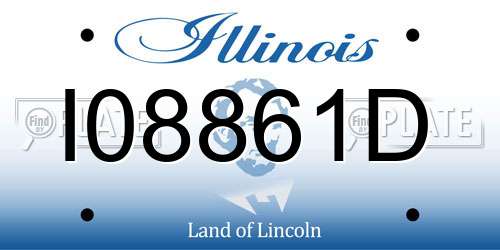 I08861D Illinois License Plate