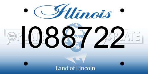 I088722 Illinois License Plate