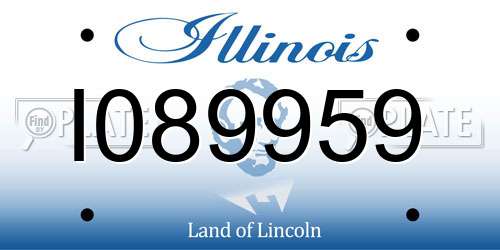I089959 Illinois License Plate