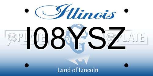 I08YSZ Illinois License Plate