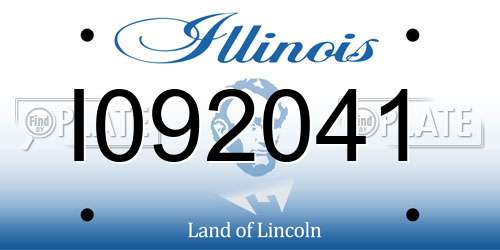I092041 Illinois License Plate