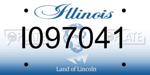 I097041 Illinois License Plate
