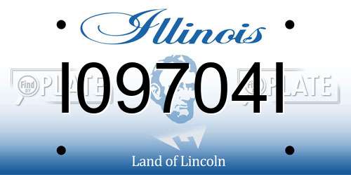 I09704I Illinois License Plate