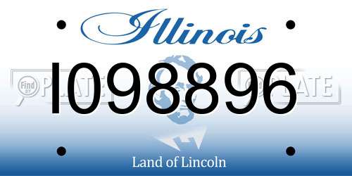 I098896 Illinois License Plate
