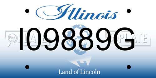 I09889G Illinois License Plate