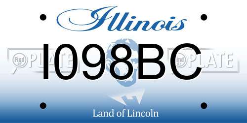 I098BC Illinois License Plate