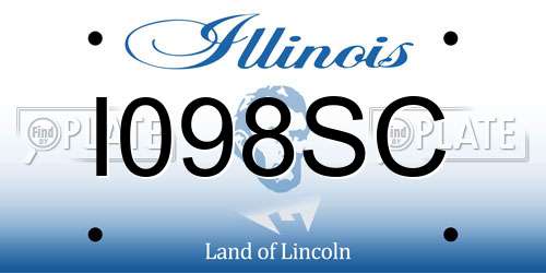 I098SC Illinois License Plate