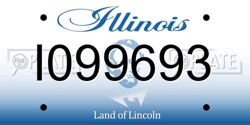 I099693 Illinois License Plate