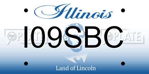 I09SBC Illinois License Plate