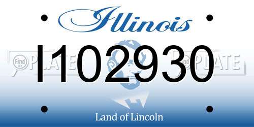 I102930 Illinois License Plate