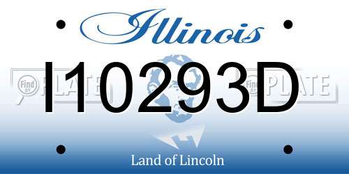 I10293D Illinois License Plate