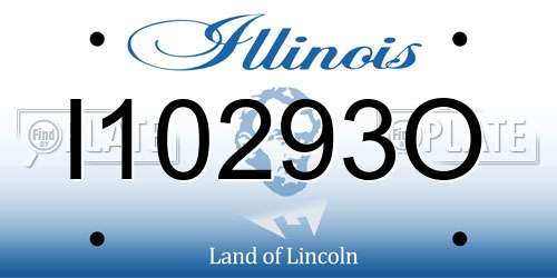 I10293O Illinois License Plate