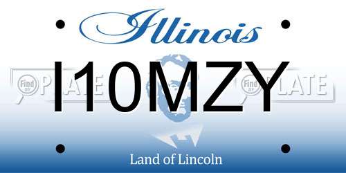 I10MZY Illinois License Plate