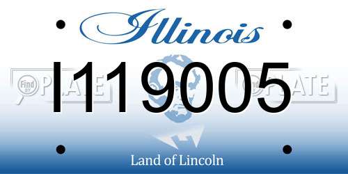 I119005 Illinois License Plate