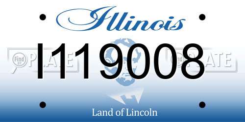 I119008 Illinois License Plate