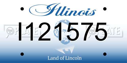 I121575 Illinois License Plate