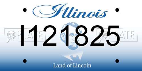 I121825 Illinois License Plate