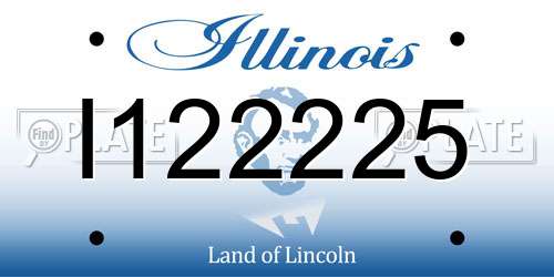 I122225 Illinois License Plate