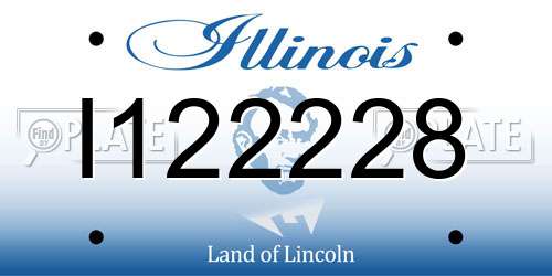 I122228 Illinois License Plate