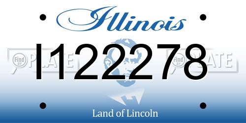 I122278 Illinois License Plate