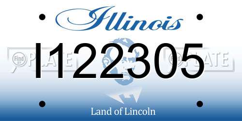 I122305 Illinois License Plate