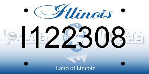 I122308 Illinois License Plate