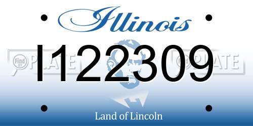 I122309 Illinois License Plate
