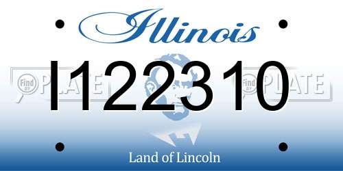 I122310 Illinois License Plate