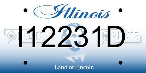 I12231D Illinois License Plate