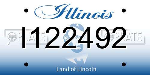 I122492 Illinois License Plate