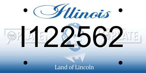 I122562 Illinois License Plate