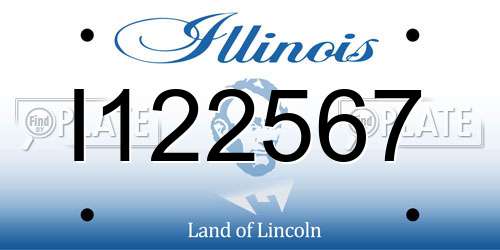 I122567 Illinois License Plate
