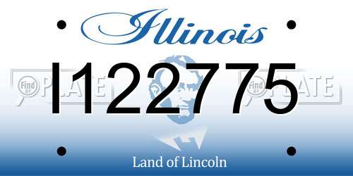 I122775 Illinois License Plate