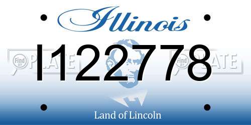 I122778 Illinois License Plate