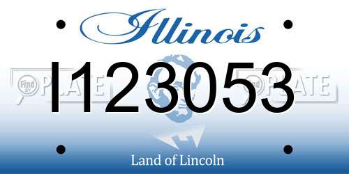 I123053 Illinois License Plate