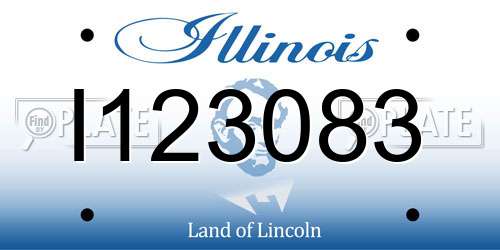 I123083 Illinois License Plate