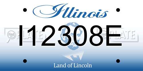 I12308E Illinois License Plate