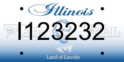 I123232 Illinois License Plate