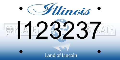 I123237 Illinois License Plate