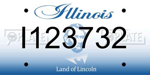 I123732 Illinois License Plate
