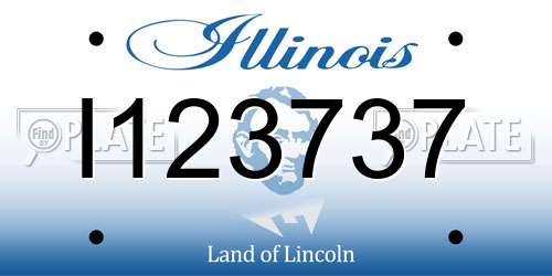 I123737 Illinois License Plate