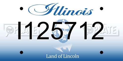 I125712 Illinois License Plate