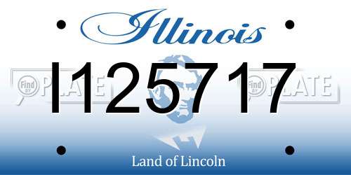 I125717 Illinois License Plate