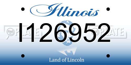 I126952 Illinois License Plate