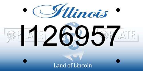 I126957 Illinois License Plate