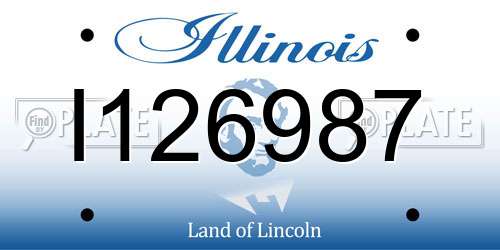 I126987 Illinois License Plate
