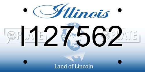 I127562 Illinois License Plate