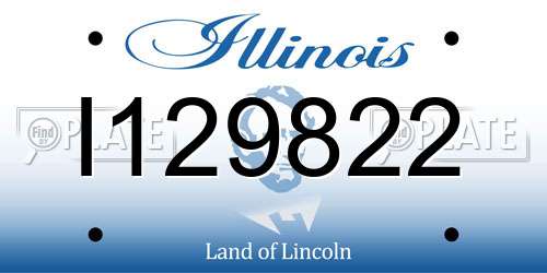 I129822 Illinois License Plate