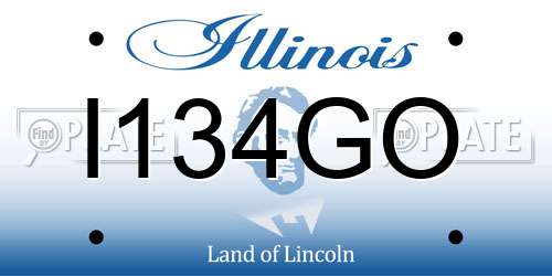 I134GO Illinois License Plate