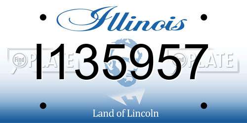 I135957 Illinois License Plate
